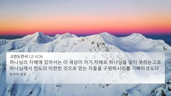 고린도전서 1:21 KOR Bible Verse Image
