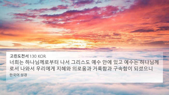 고린도전서 1:30 KOR Bible Verse Image