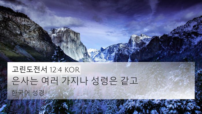 고린도전서 12:4 KOR Bible Verse Image