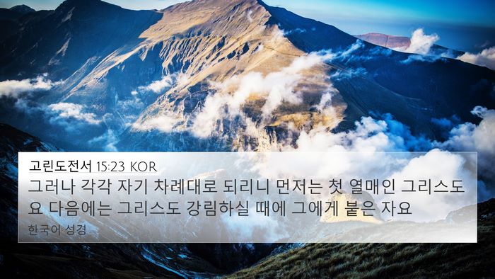 고린도전서 15:23 KOR Bible Verse Image