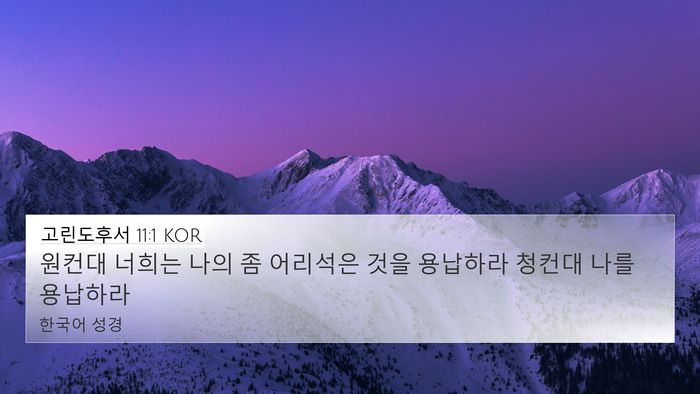 고린도후서 11:1 KOR Bible Verse Image