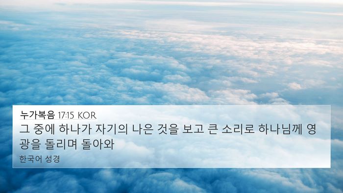 누가복음 17:15 KOR Bible Verse Image