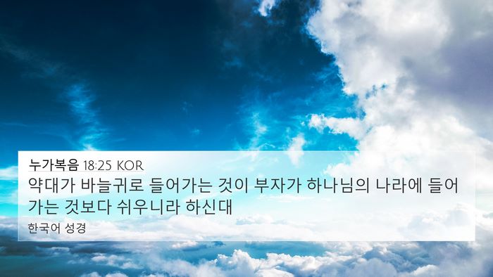 누가복음 18:25 KOR 4K Wallpaper - 약대가 바늘귀로 들어가는 것이 - 4K Wallpaper Bible Verse