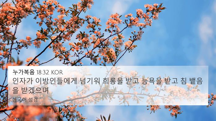 누가복음 18:32 KOR Bible Verse Image