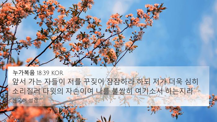 누가복음 18:39 KOR Bible Verse Image