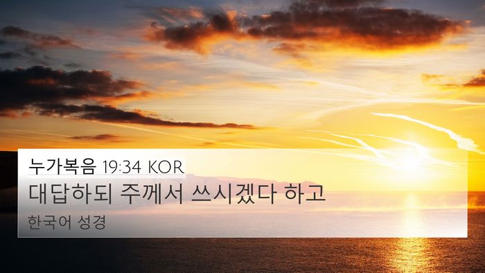 누가복음 19:34 KOR Bible Verse Image
