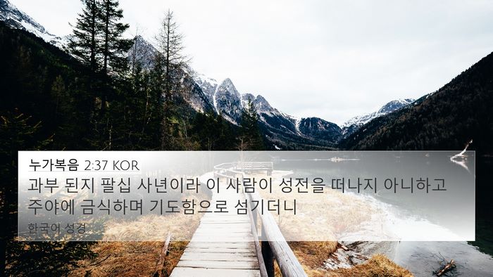 누가복음 2:37 KOR Bible Verse Image
