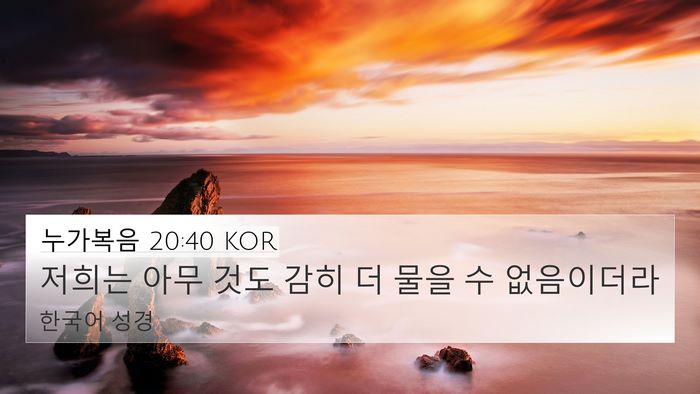누가복음 20:40 KOR Bible Verse Image