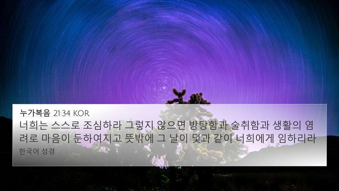 누가복음 21:34 KOR Bible Verse Image
