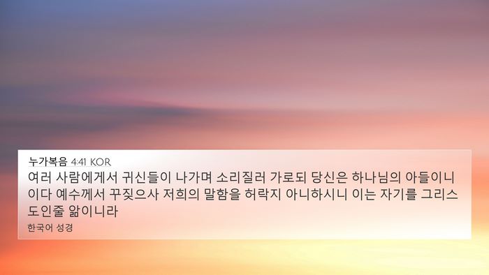 누가복음 4:41 KOR Bible Verse Image