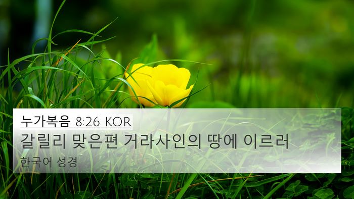 누가복음 8:26 KOR 4K Wallpaper - 갈릴리 맞은편 거라사인의 땅에 - 4K Wallpaper Bible Verse