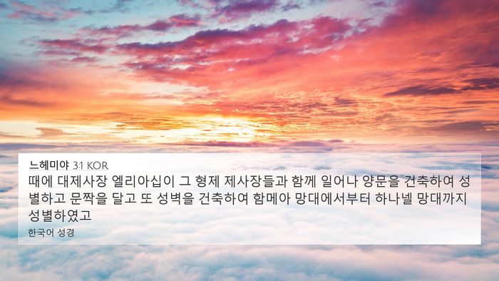 느헤미야 3:1 KOR Bible Verse Image