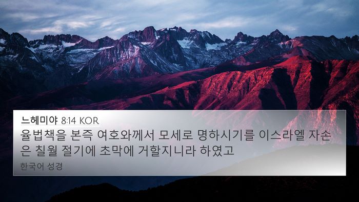 느헤미야 8:14 KOR Bible Verse Image