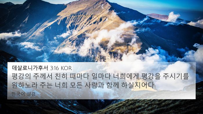 데살로니가후서 3:16 KOR Bible Verse Image