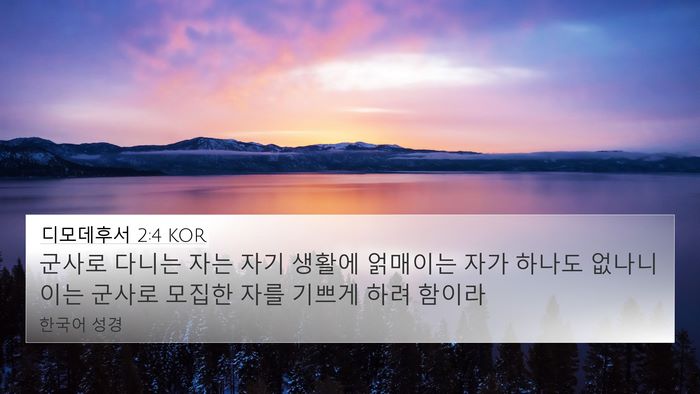 디모데후서 2:4 KOR Bible Verse Image