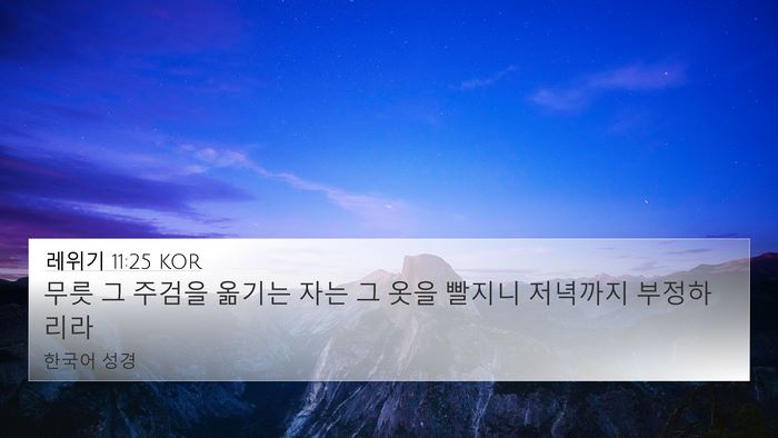 레위기 11:25 KOR Bible Verse Image