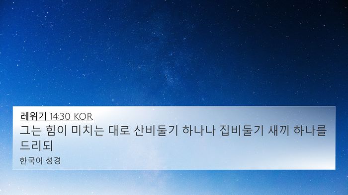 레위기 14:30 KOR Bible Verse Image