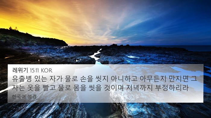 레위기 15:11 KOR Bible Verse Image