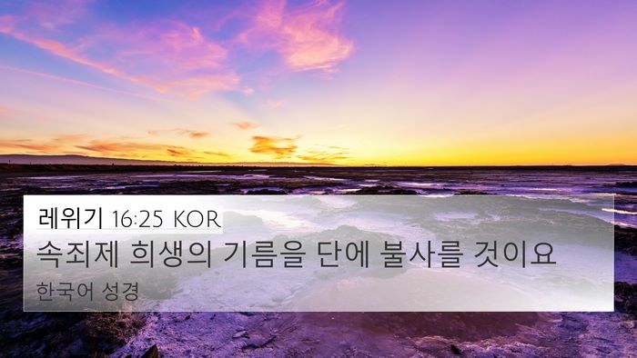 레위기 16:25 KOR Bible Verse Image