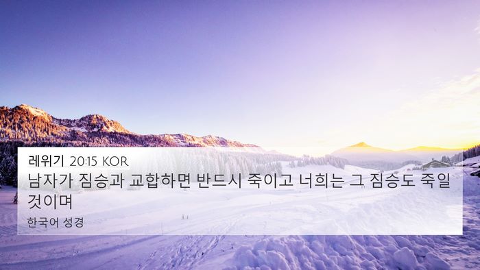 레위기 20:15 KOR Bible Verse Image