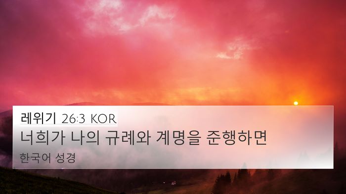 레위기 26:3 KOR Bible Verse Image