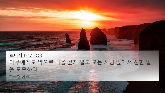 로마서 12:17 KOR Bible Verse Image