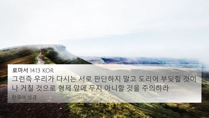 로마서 14:13 KOR Bible Verse Image