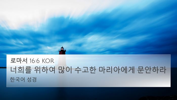 로마서 16:6 KOR 4K Wallpaper - 너희를 위하여 많이 수고한 - 4K Wallpaper Bible Verse