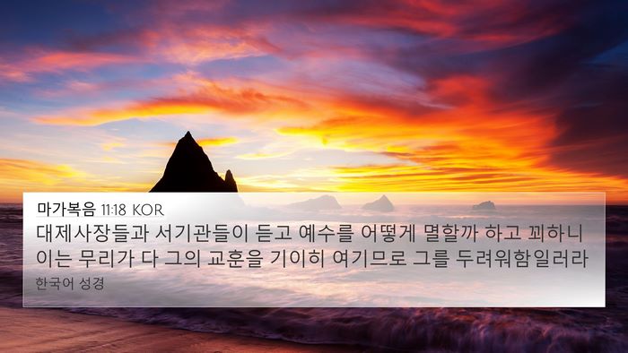 마가복음 11:18 KOR Bible Verse Image
