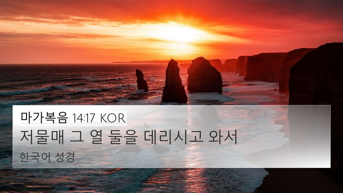 마가복음 14:17 KOR Bible Verse Image