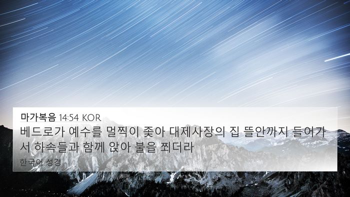 마가복음 14:54 KOR Bible Verse Image