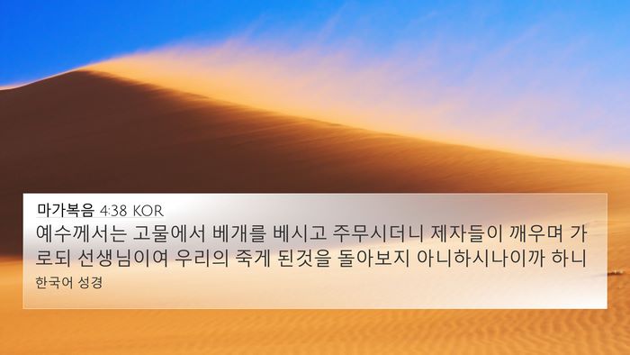 마가복음 4:38 KOR Bible Verse Image