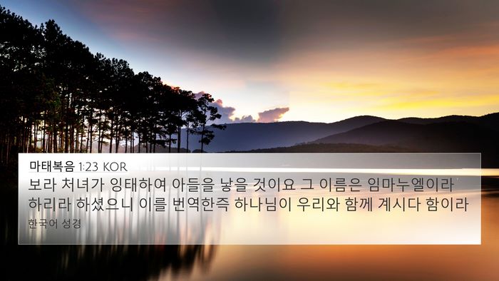 마태복음 1:23 KOR Bible Verse Image