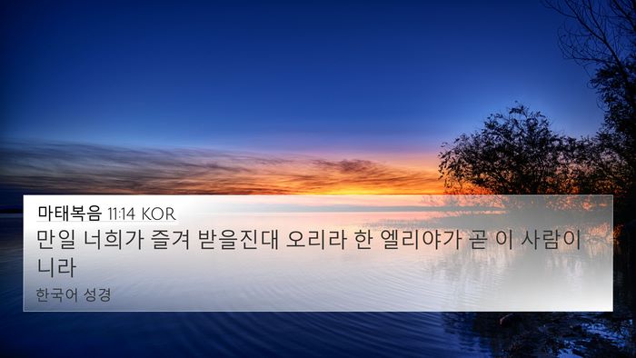 마태복음 11:14 KOR Bible Verse Image