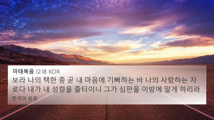 마태복음 12:18 KOR Bible Verse Image