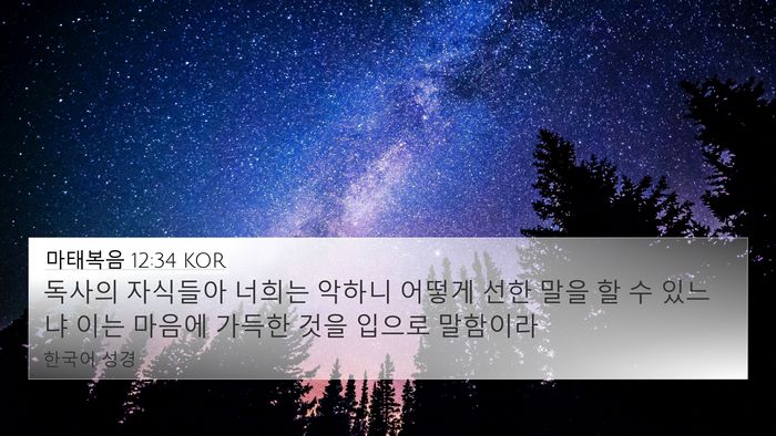마태복음 12:34 KOR Bible Verse Image