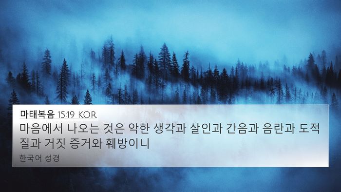 마태복음 15:19 KOR Bible Verse Image