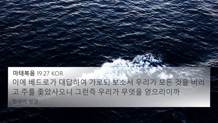 마태복음 19:27 KOR Bible Verse Image