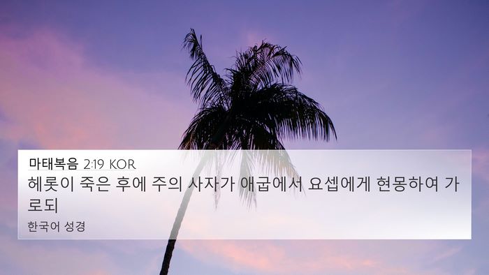 마태복음 2:19 KOR Bible Verse Image