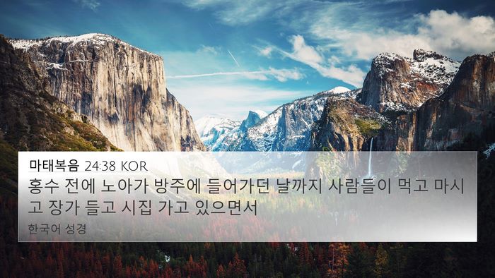 마태복음 24:38 KOR Bible Verse Image