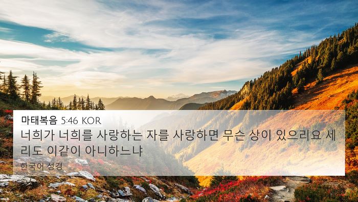마태복음 5:46 KOR Bible Verse Image