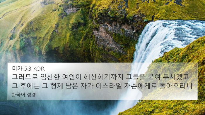 미가 5:3 KOR Bible Verse Image