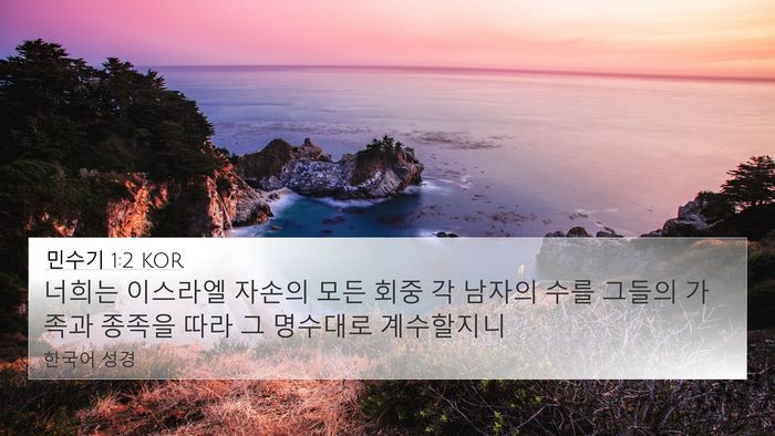 민수기 1:2 KOR 4K Wallpaper - 너희는 이스라엘 자손의 모든 회중 - 4K Wallpaper Bible Verse