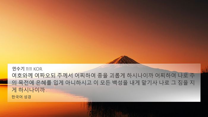 민수기 11:11 KOR Bible Verse Image