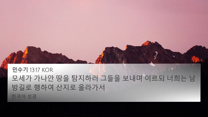 민수기 13:17 KOR Bible Verse Image