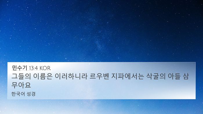민수기 13:4 KOR Bible Verse Image