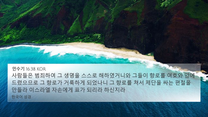민수기 16:38 KOR Bible Verse Image