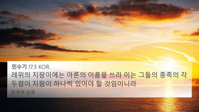 민수기 17:3 KOR Bible Verse Image