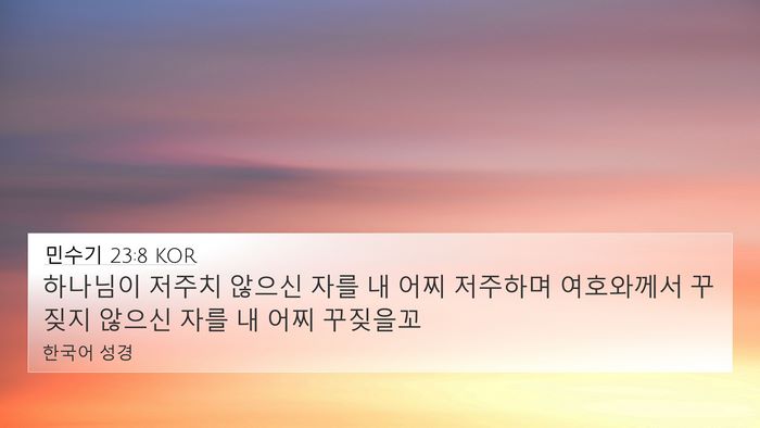 민수기 23:8 KOR Bible Verse Image