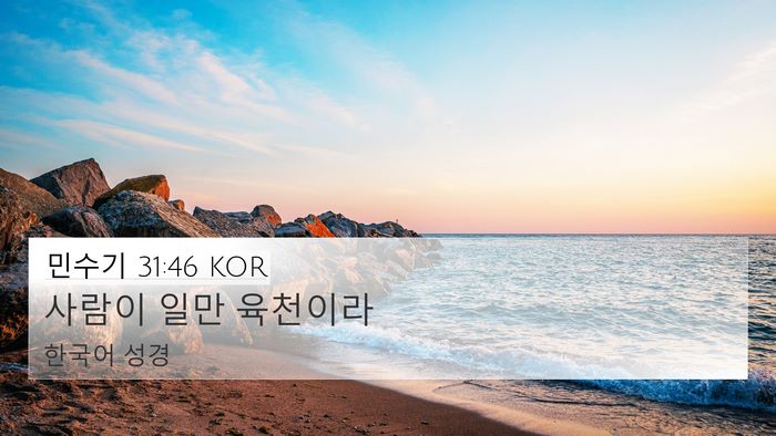 민수기 31:46 KOR 4K Wallpaper - 사람이 일만 - 4K Wallpaper Bible Verse